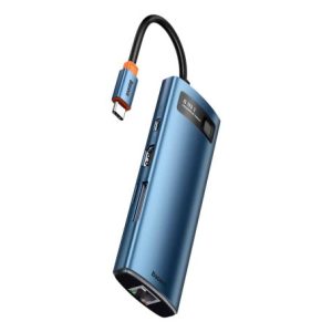 Baseus Metal Gleam Series 8-in-1 Multifunctional Type-C Hub Blue